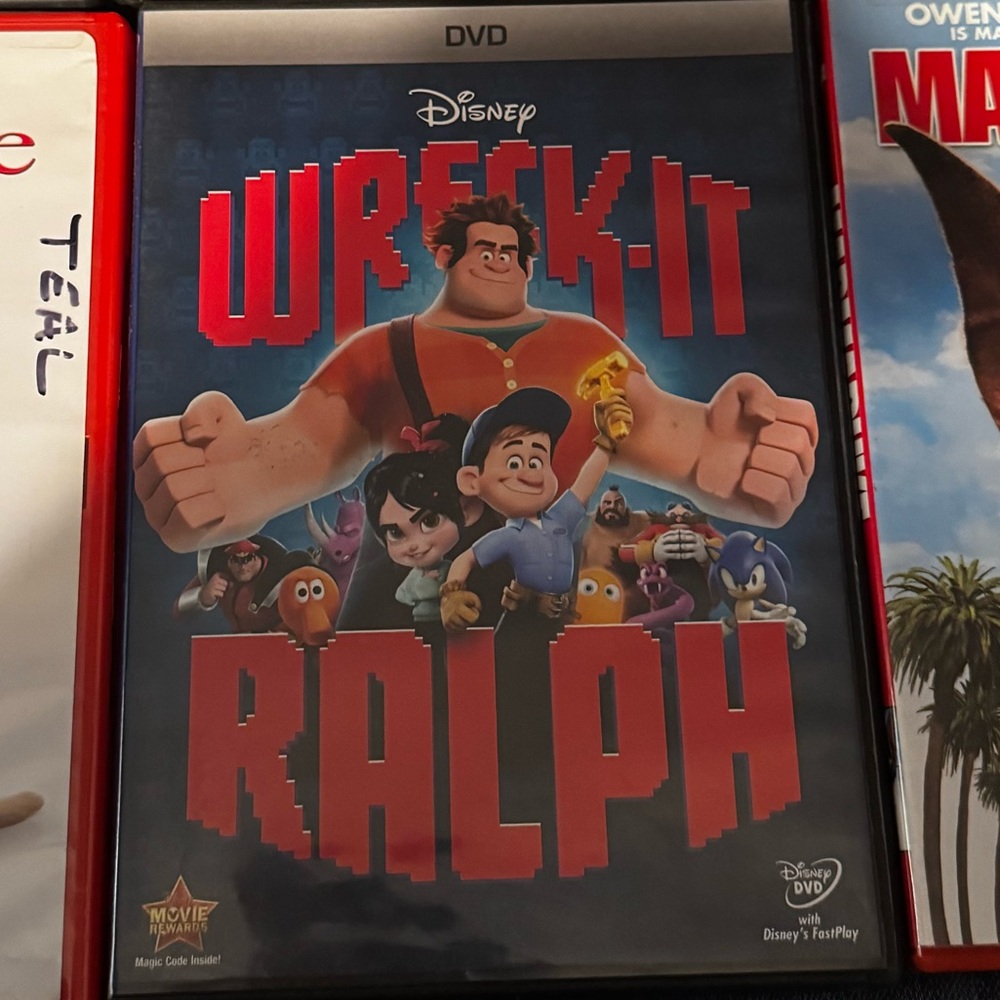 Disney Wreck-It Ralph DVD with Red and Blue Cover